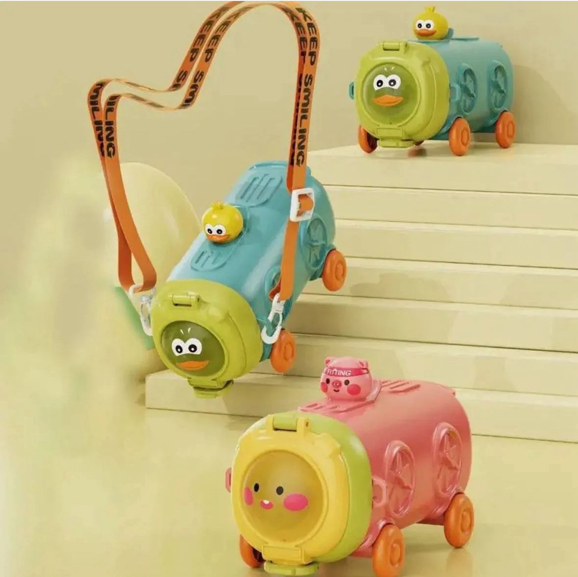 Kids Children 500ml Girls Boy Baby Bus Car Plastic Water Bottle Drink