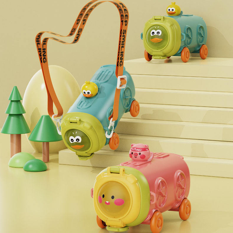 Kids Children 500ml Girls Boy Baby Bus Car Plastic Water Bottle Drink