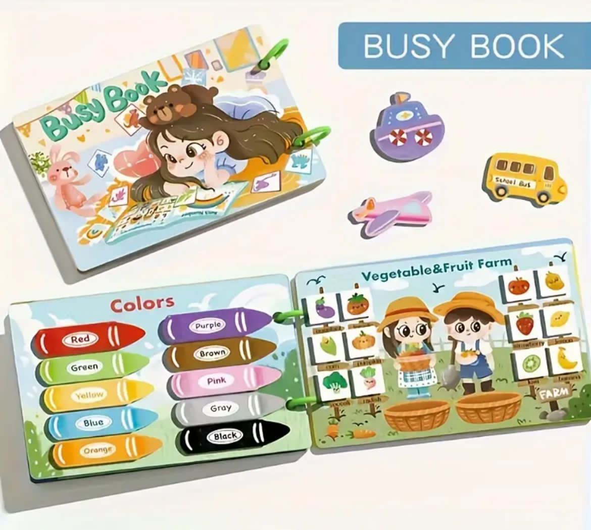 Montessori Busy Book for Kids, Educational Toy, 12 Pages